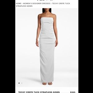 Nicole Miller White Strapless Gown